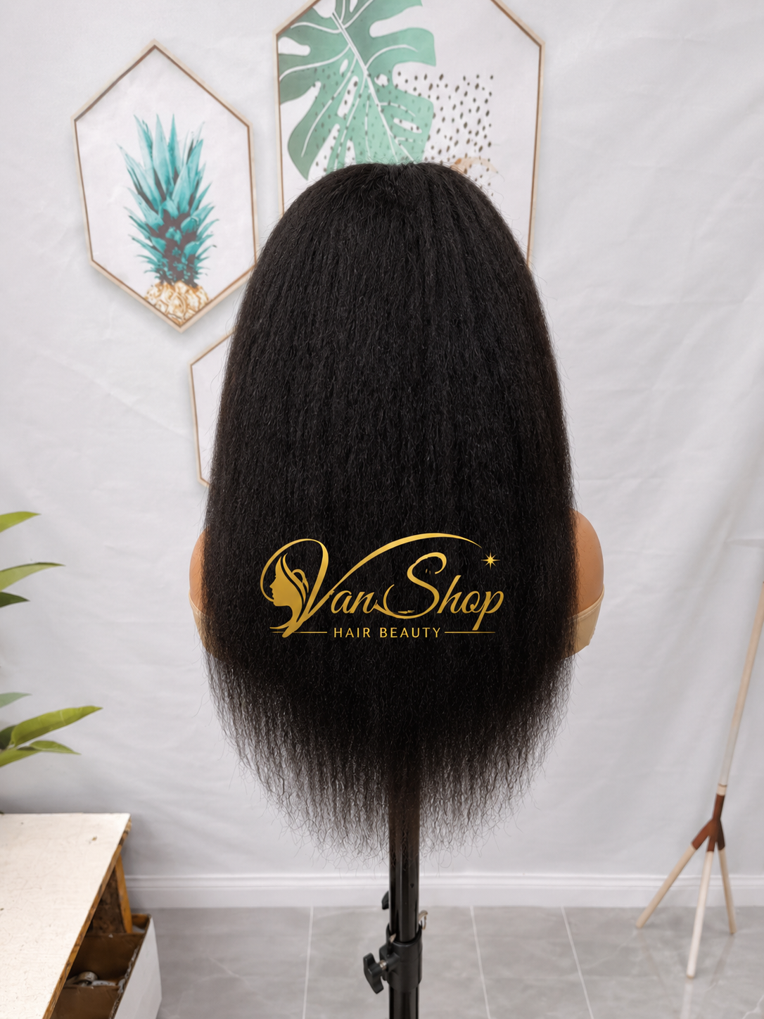 7x5 Perruque Kinky Straight HD Lace – 100 % Cheveux Humains