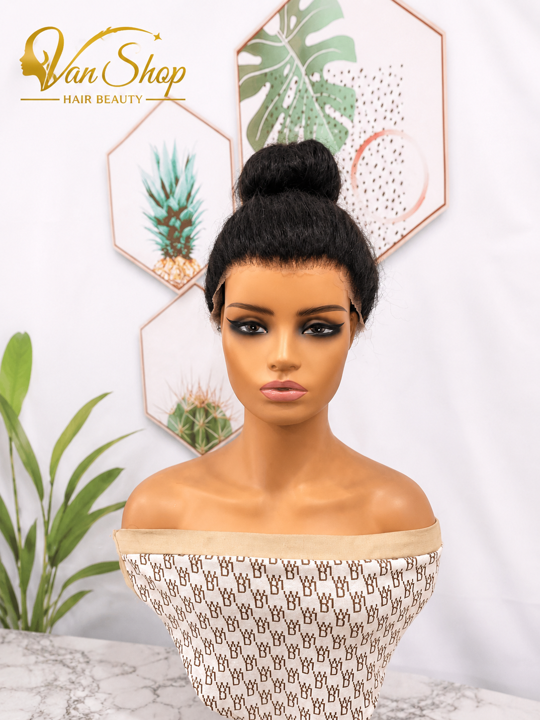 Perruque Kinky Straight Yaki 360 Lace Sans Colle – 100 % Cheveux Humains Premium