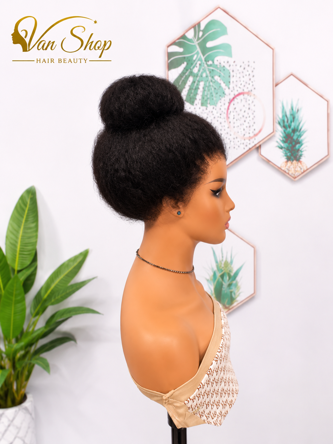 Perruque Kinky Straight Yaki 360 Lace Sans Colle – 100 % Cheveux Humains Premium