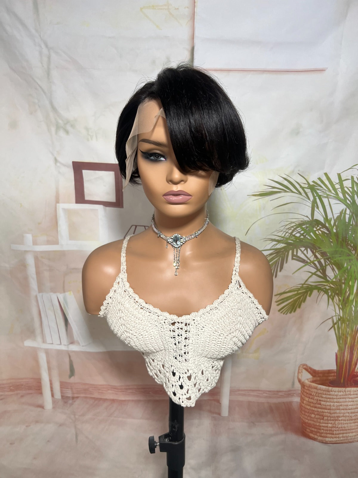 Perruque de cheveux humains courte