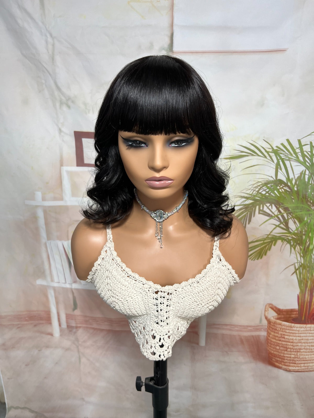 Perruque de cheveux humains courte
