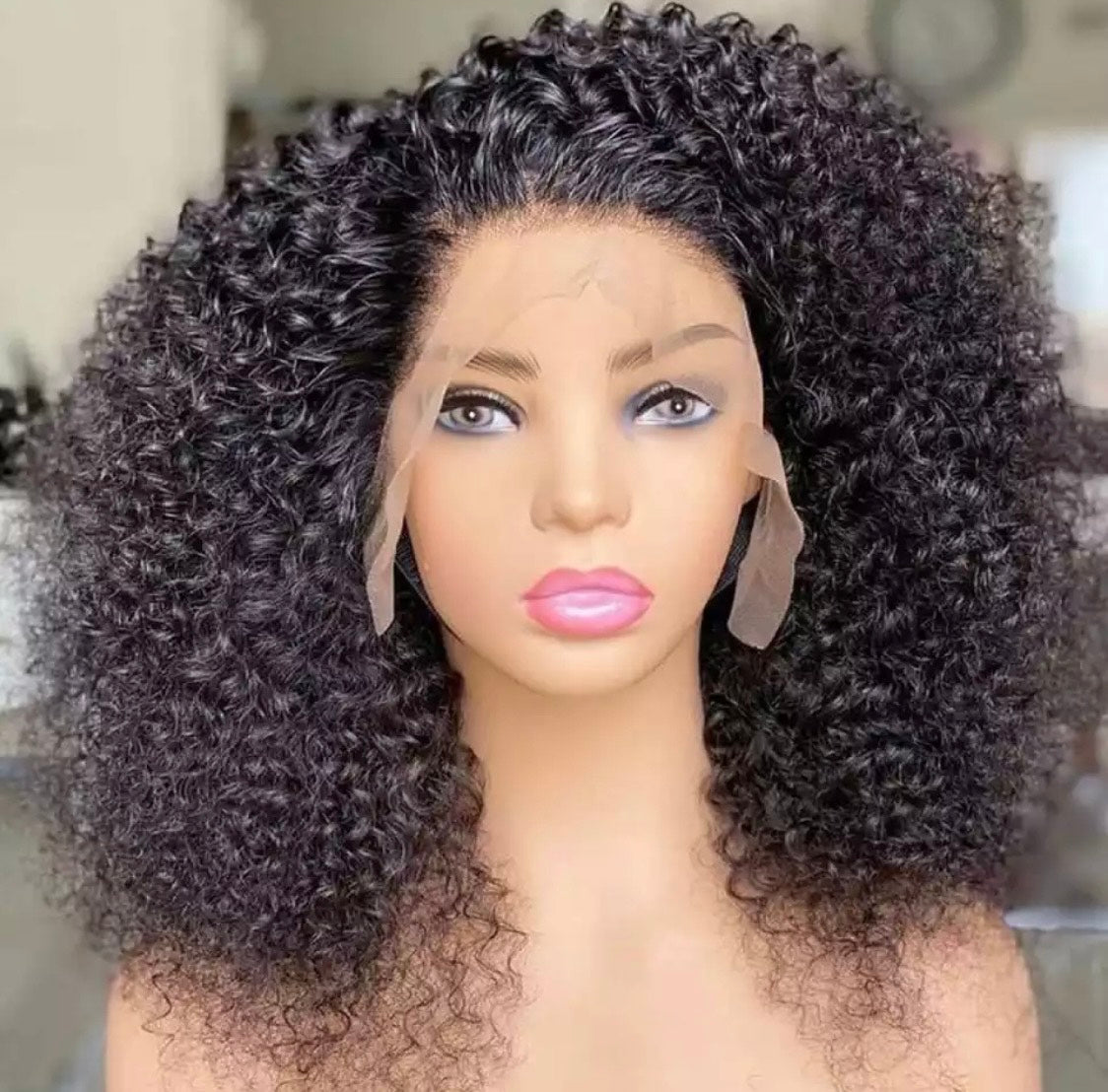 13x4 Lace frontale, perruques kinky curly(Crépus Bouclées)