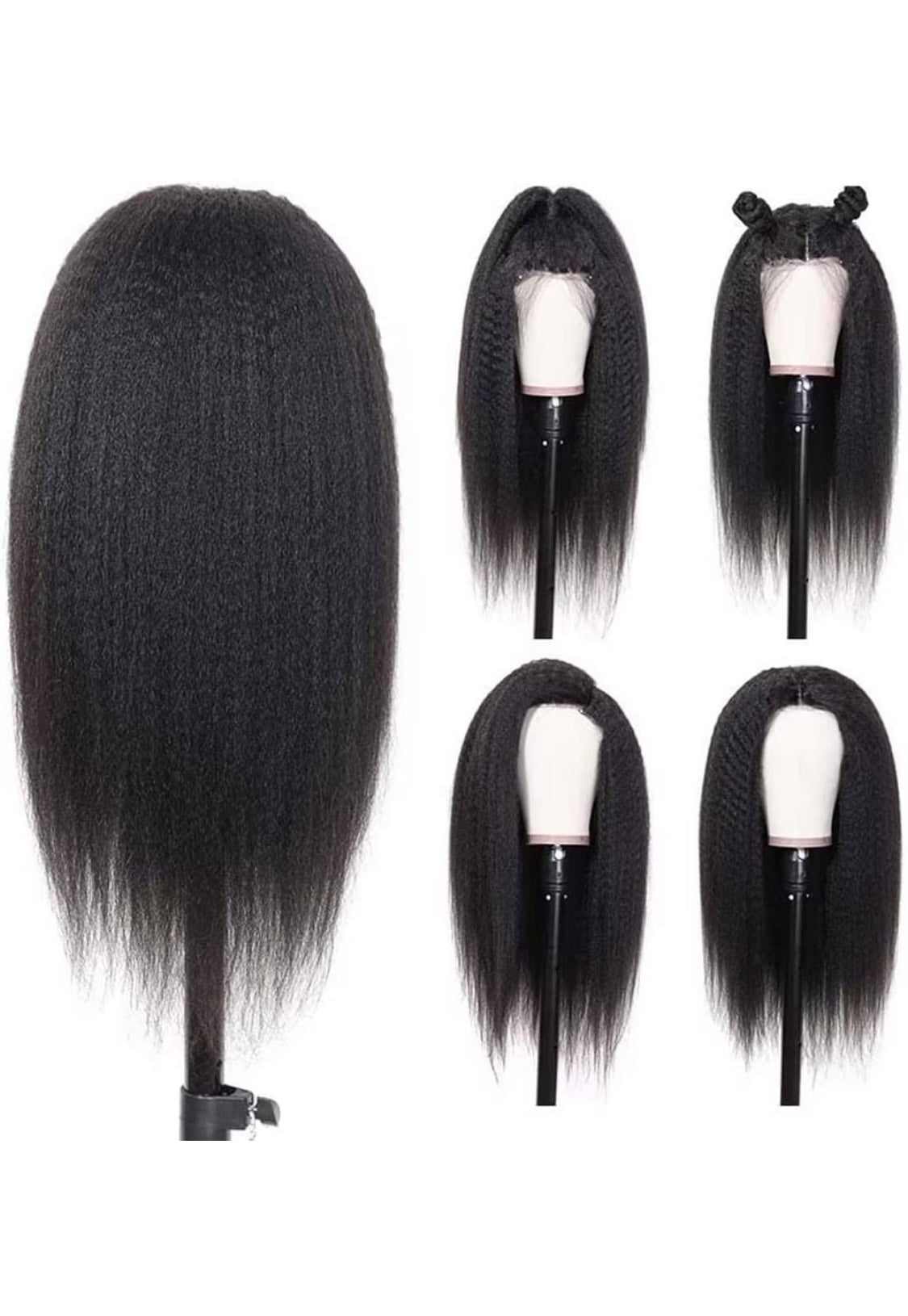 13x 4 Lace frontale Wig, Perruque Bresilienne Kinky Straight, Perruque Yaki cheveux humain