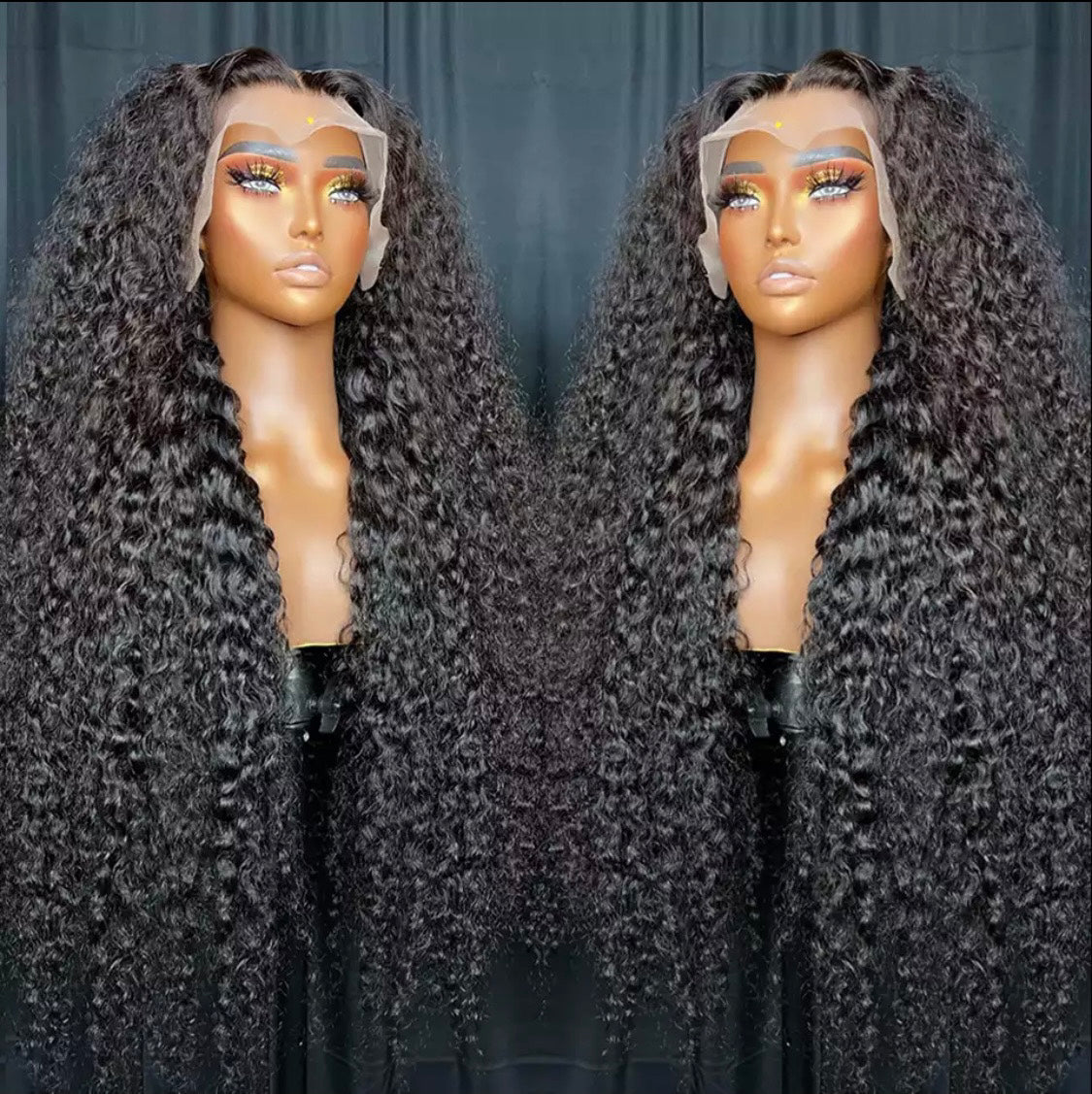 13x4 Lace frontale, perruques kinky curly(Crépus Bouclées)